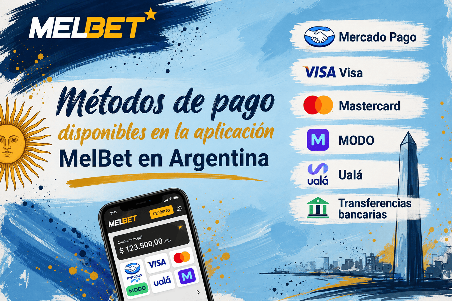 Métodos de pago disponibles en la aplicación MelBet en Argentina