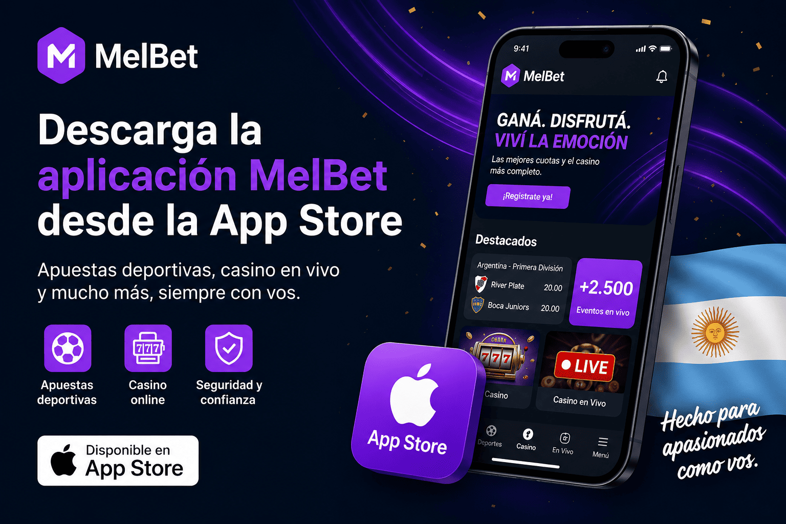 Descarga de la aplicación MelBet desde la App Store