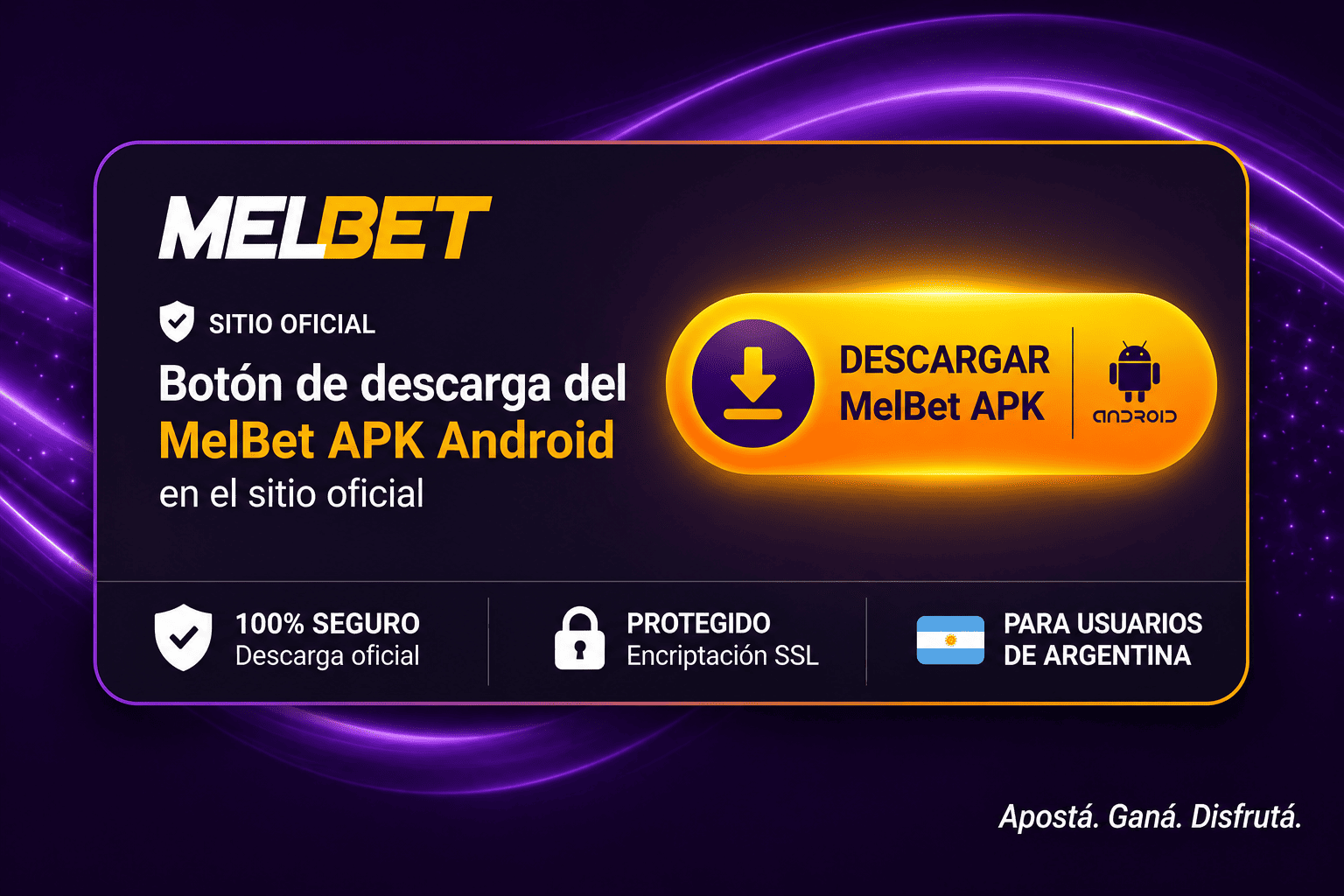 Botón de descarga del MelBet APK Android en el sitio oficial