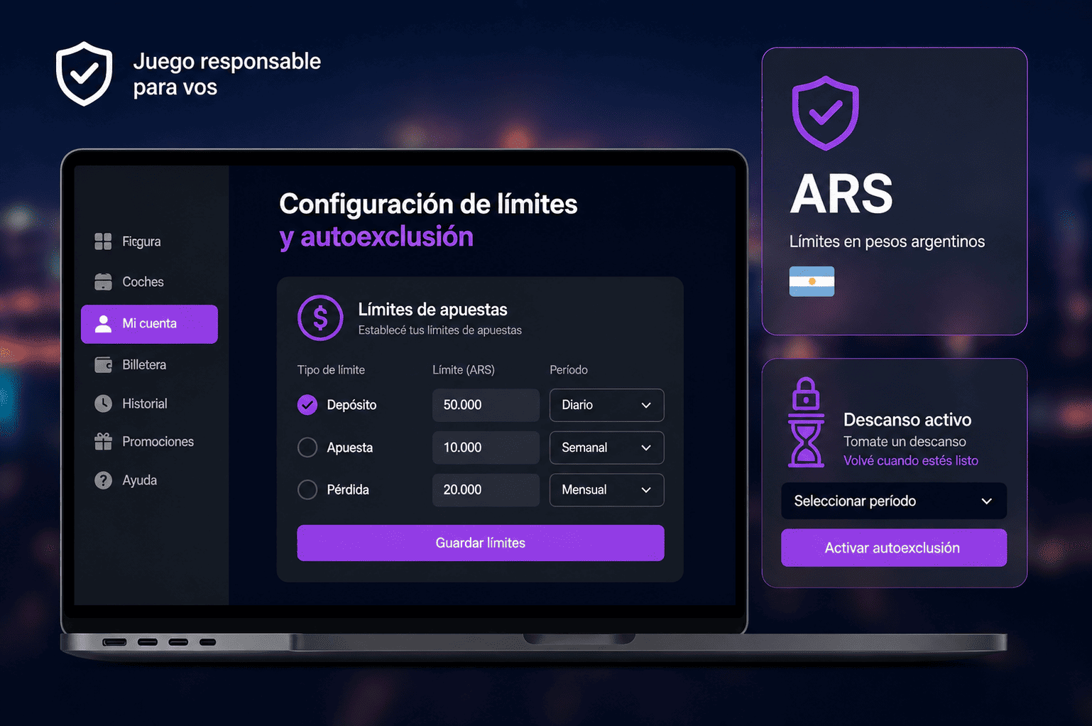 Configuración de límites de apuestas y autoexclusión en la cuenta