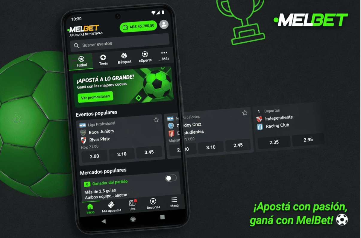Sección de apuestas deportivas en la aplicación MelBet para Android